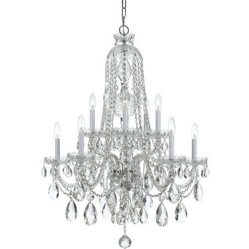 Crystorama Traditional Crystal 10 Light Clear Crystal Chrome Chandelier I - 1110-CH-CL-MWP