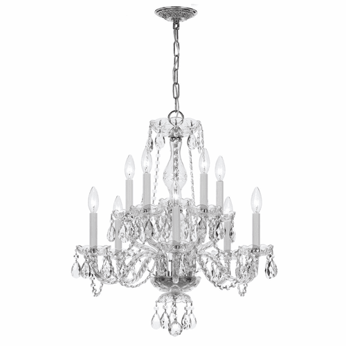 Crystorama Traditional Crystal 10 Light Clear Crystal Chrome Chandelier V - 5080-CH-CL-MWP