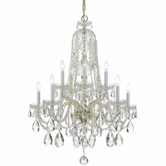 Crystorama Traditional Crystal 10 Light Spectra Crystal Brass Chandelier I - 1110-PB-CL-SAQ Crystorama Traditional Crystal 10 Light Spectra Crystal Brass Chandelier I - 1110-PB-CL-SAQ