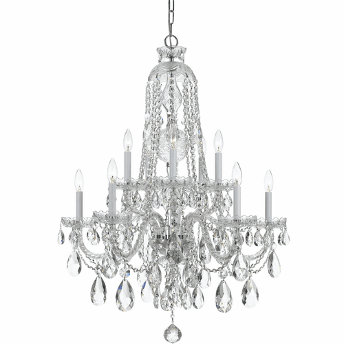 Crystorama Traditional Crystal 10 Light Spectra Crystal Chrome Chandelier I - 1110-CH-CL-SAQ