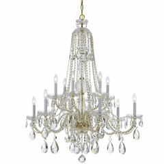 Crystorama Traditional Crystal 12 Light Clear Crystal Brass Chandelier II - 1112-PB-CL-MWP Crystorama Traditional Crystal 12 Light Clear Crystal Brass Chandelier II - 1112-PB-CL-MWP