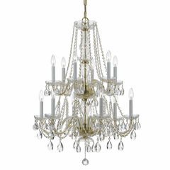 Crystorama Traditional Crystal 12 Light Clear Crystal Brass Chandelier IV - 1137-PB-CL-MWP Crystorama Traditional Crystal 12 Light Clear Crystal Brass Chandelier IV - 1137-PB-CL-MWP