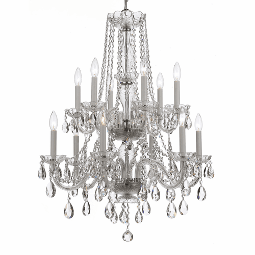 Crystorama Traditional Crystal 12 Light Clear Crystal Chrome Chandelier III - 1137-CH-CL-MWP