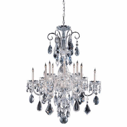 Crystorama Traditional Crystal 12-LT Chandelier - Polished Chrome - 1045-CH-CL-MWP