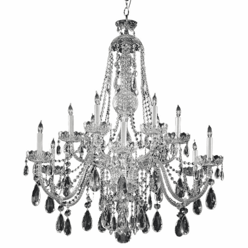 Crystorama Traditional Crystal 12-LT Chandelier - Polished Chrome - 1114-CH-CL-MWP
