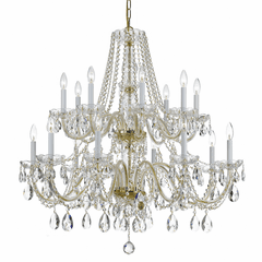 Crystorama Traditional Crystal 14 Light Crystal Brass Chandelier IV - 1139-PB-CL-MWP Crystorama Traditional Crystal 14 Light Crystal Brass Chandelier IV - 1139-PB-CL-MWP