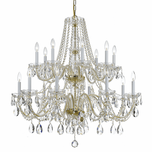 Crystorama Traditional Crystal 14 Light Crystal Brass Chandelier IV - 1139-PB-CL-MWP