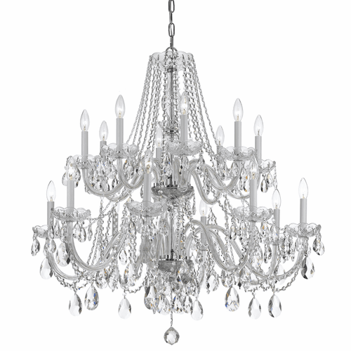 Crystorama Traditional Crystal 16 Light Chrome Chandelier - 1139-CH-CL-MWP