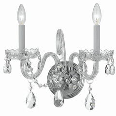 Crystorama Traditional Crystal 2 Light Clear Crystal Chrome Sconce I - 1032-CH-CL-MWP