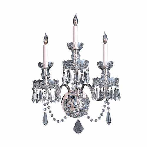 Crystorama Traditional Crystal 3-LT Wall Mount - Polished Chrome - 5023-CH-CL-MWP