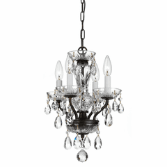 Crystorama Traditional Crystal 4 Light Bronze Mini Chandelier - 5534-EB-CL-MWP Crystorama Traditional Crystal 4 Light Bronze Mini Chandelier - 5534-EB-CL-MWP