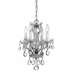 Crystorama Traditional Crystal 4 Light Chrome Mini Chandelier - 5534-CH-CL-MWP Crystorama Traditional Crystal 4 Light Chrome Mini Chandelier - 5534-CH-CL-MWP