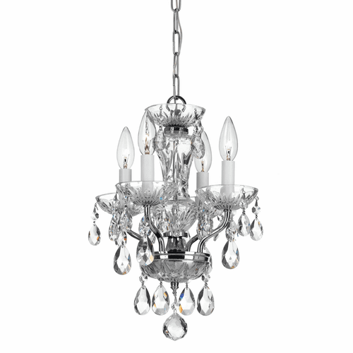 Crystorama Traditional Crystal 4 Light Chrome Mini Chandelier - 5534-CH-CL-MWP