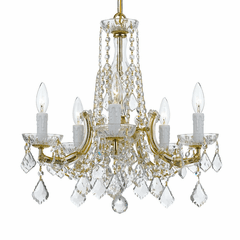 Crystorama Traditional Crystal 5 Light Chandelier - Gold - 4576-GD-CL-MWP