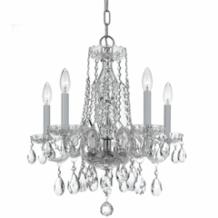 Crystorama Traditional Crystal 5 Light Clear Crystal Chrome Mini Chandelier - 1061-CH-CL-MWP