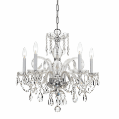 Crystorama Traditional Crystal 5 Light Crystal Chrome Chandelier I - 1005-CH-CL-MWP