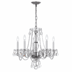 Crystorama Traditional Crystal 5 Light Crystal Chrome Chandelier V - 5085-CH-CL-MWP Crystorama Traditional Crystal 5 Light Crystal Chrome Chandelier V - 5085-CH-CL-MWP
