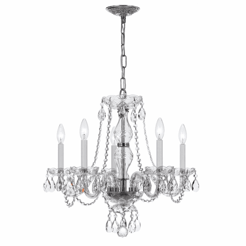 Crystorama Traditional Crystal 5 Light Crystal Chrome Chandelier V - 5085-CH-CL-MWP