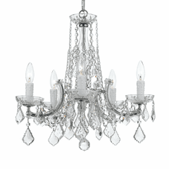 Crystorama Traditional Crystal 5-LT Chandelier - Polished Chrome - 4576-CH-CL-MWP