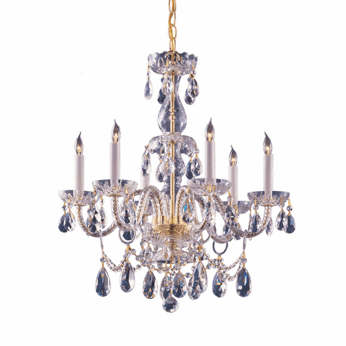 Crystorama Traditional Crystal 6-LT Chandelier - Polished Brass - 1126-PB-CL-MWP