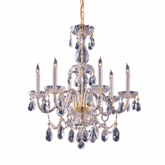 Crystorama Traditional Crystal 6-LT Chandelier - Polished Brass - 1126-PB-CL-MWP