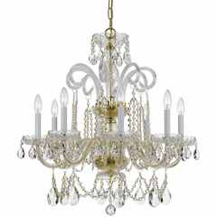 Crystorama Traditional Crystal 8 Light Crystal Brass Chandelier V - 5008-PB-CL-MWP