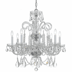 Crystorama Traditional Crystal 8 Light Crystal Chrome Chandelier V - 5008-CH-CL-MWP