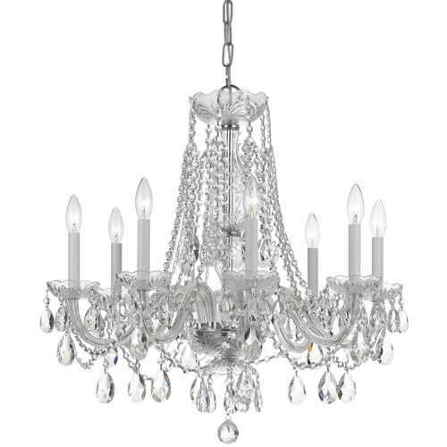 Crystorama Traditional Crystal 8 Light Spectra Crystal Chrome Chandelier II - 1138-CH-CL-SAQ
