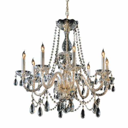 Crystorama Traditional Crystal 8-LT Chandelier - Polished Brass - 1128-PB-CL-MWP