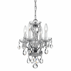 Crystorama Traditional Crystal Spectra 4 Light Chrome Mini Chandelier - 5534-CH-CL-SAQ Crystorama Traditional Crystal Spectra 4 Light Chrome Mini Chandelier - 5534-CH-CL-SAQ