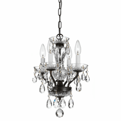 Crystorama Traditional Crystal Spectra 4 Light Chrome Mini Chandelier - 5534-EB-CL-SAQ Crystorama Traditional Crystal Spectra 4 Light Chrome Mini Chandelier - 5534-EB-CL-SAQ