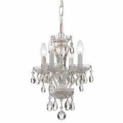 Crystorama Traditional Italian Crystal 4 Light White Mini Chandelier - 5534-WW-CL-I Crystorama Traditional Italian Crystal 4 Light White Mini Chandelier - 5534-WW-CL-I