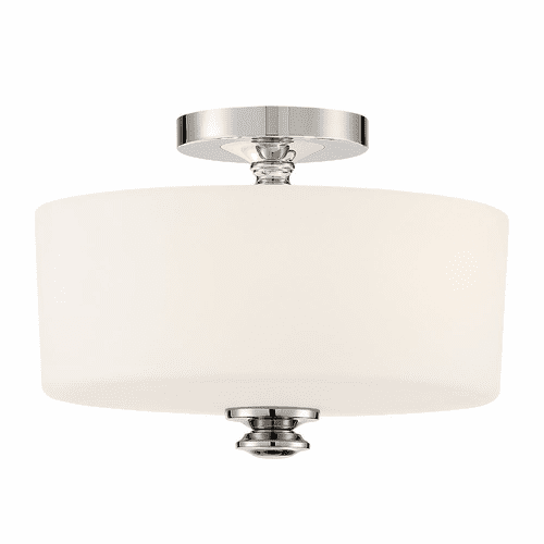 Crystorama Travis 2 Light Ceiling Mount - Polished Nickel - TRA-A3302-PN