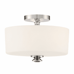 Crystorama Travis 2 Light Ceiling Mount - Polished Nickel - TRA-A3302-PN