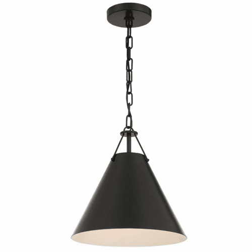 Crystorama Xavier 1 Light Pendant - Matte Black - XAV-B8301-MK