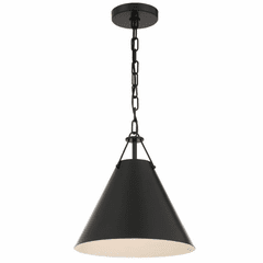 Crystorama Xavier 1 Light Pendant - Matte Black - XAV-B8301-MK