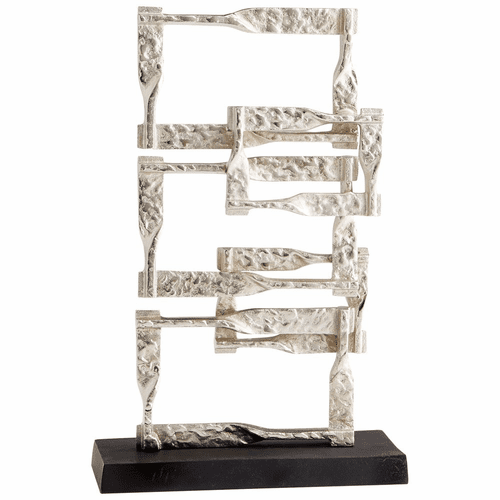 Cyan Akira Sculpture - Matt Black and Nickel - 10626