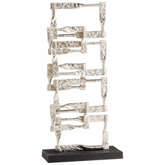 Cyan Akira Sculpture - Matt Black and Nickel - 10627