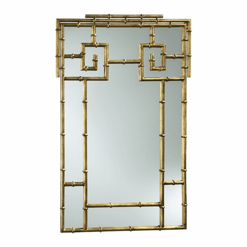 Cyan Bamboo Mirror - Gold - 03033