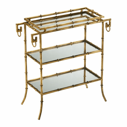 Cyan Bamboo Tray Table - Gold - 04208