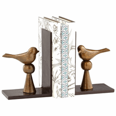 Cyan Birds And Books - ANTIQUE  BRASS - 08289