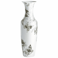 Cyan Blossom Vase - Black and White - 09882