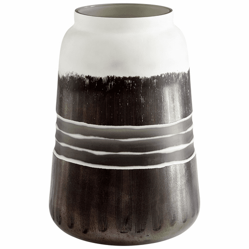 Cyan Borneo Vase - Black and White - 10854