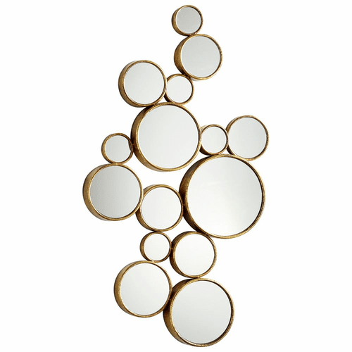 Cyan Bubbles Mirror - Gold - 05825