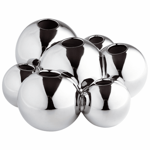 Cyan Bubbles Vase - Chrome - 06026
