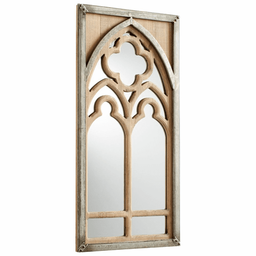 Cyan Carlita Mirror - Galvanized Metal and Natural Wood - 09841