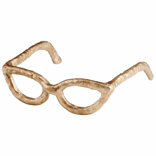 Cyan Cat Eyes Sculpture - Antique Silver - 09280