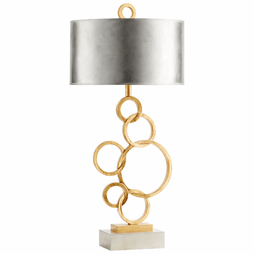Cyan Cercles Table Lamp w/LED - Black & Gold - 10984-1