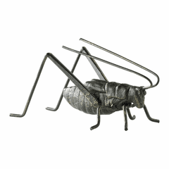 Cyan Cricket Sculpture - Raw Steel - 04351