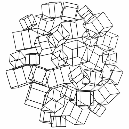 Cyan Cubed Wreath Wall Art - Black - 10399